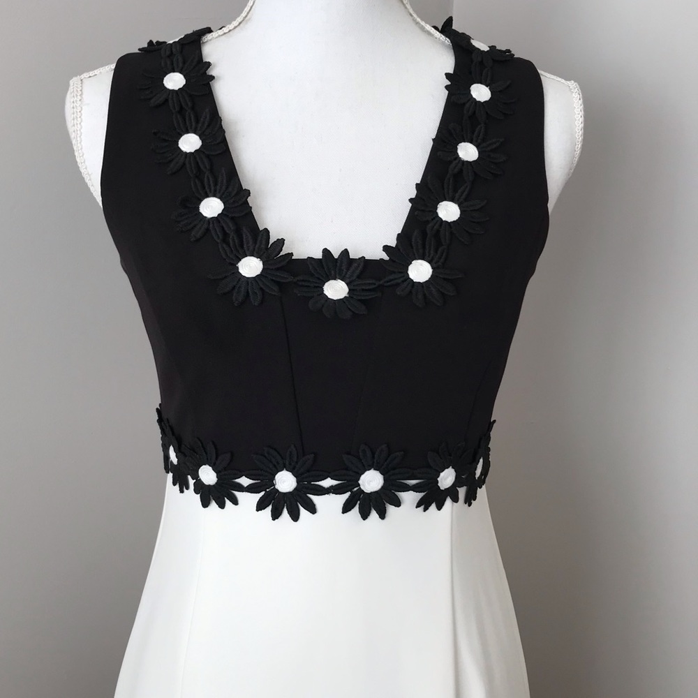 Black and White Dress with Flowers